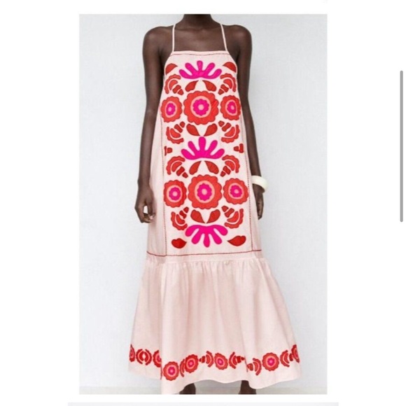 NWT Zara limited edition embroidered maxi dress - Picture 2 of 7